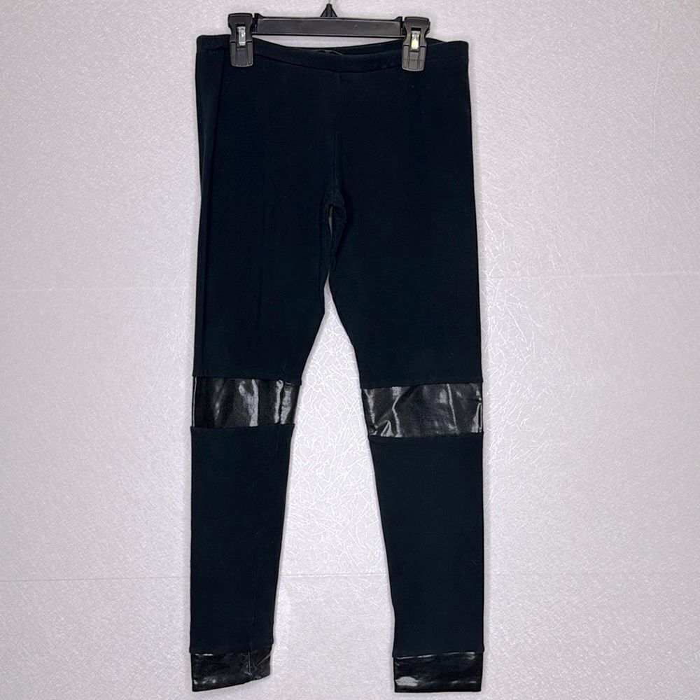 Balenciaga Cotton Leather Moto Leggings 40